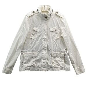 Eddie Bauer Utility Jacket Women's Large White Safari Parka‎ Barn Chore Outdoor